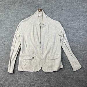 J.Jill Notched Collar Cardigan Petite Small Gray Knit Long Sleeve Open Sweater